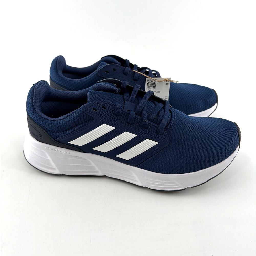 Adidas Men's Tech Indigo Cloud White Legend Ink Galaxy 6 Running Shoes Size 9 - Picture 9 of 14